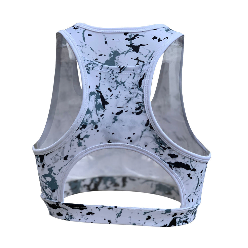 European And American New Back Pocket Portable Phone Shockproof Yoga Running Sports 3D Printing Beautiful Back Yoga Bra