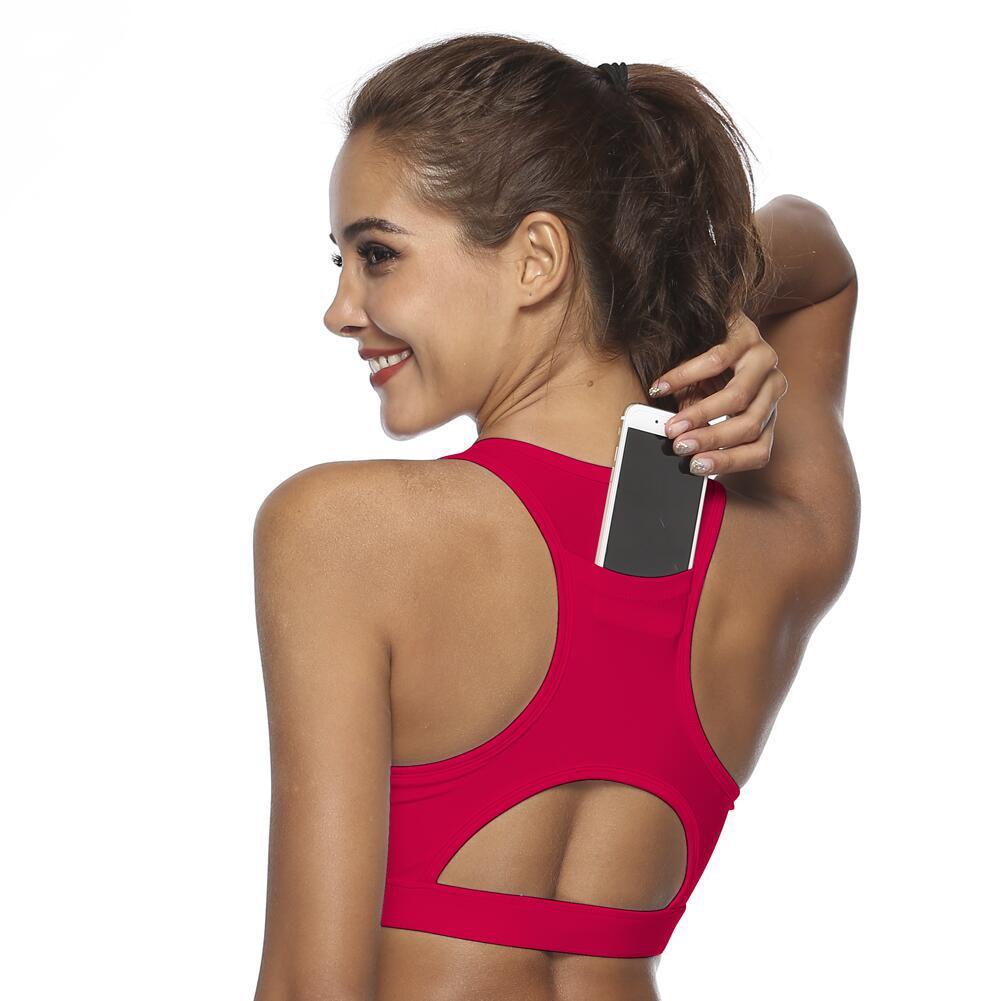 European And American New Back Pocket Portable Phone Shockproof Yoga Running Sports 3D Printing Beautiful Back Yoga Bra